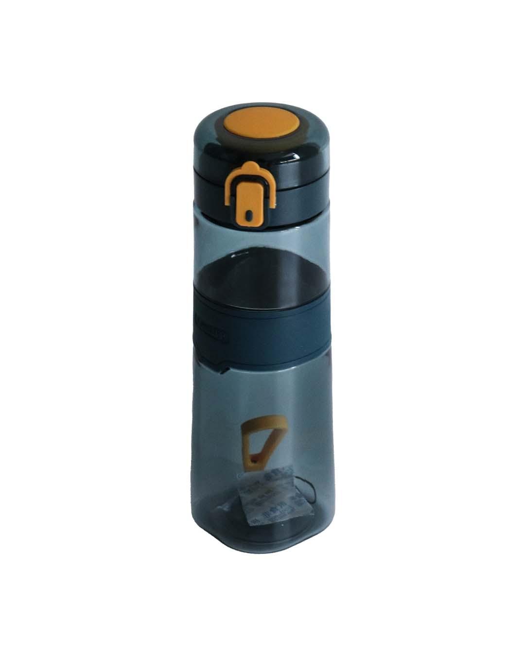 Water Bottle with Push Button Cap & Rubber Grip, Dark Blue, Plastic, 540 mL - MARKET 99