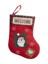 Welcome & Santa Print - Christmas Hanging Stocking Set Of 2 Pcs - MARKET 99