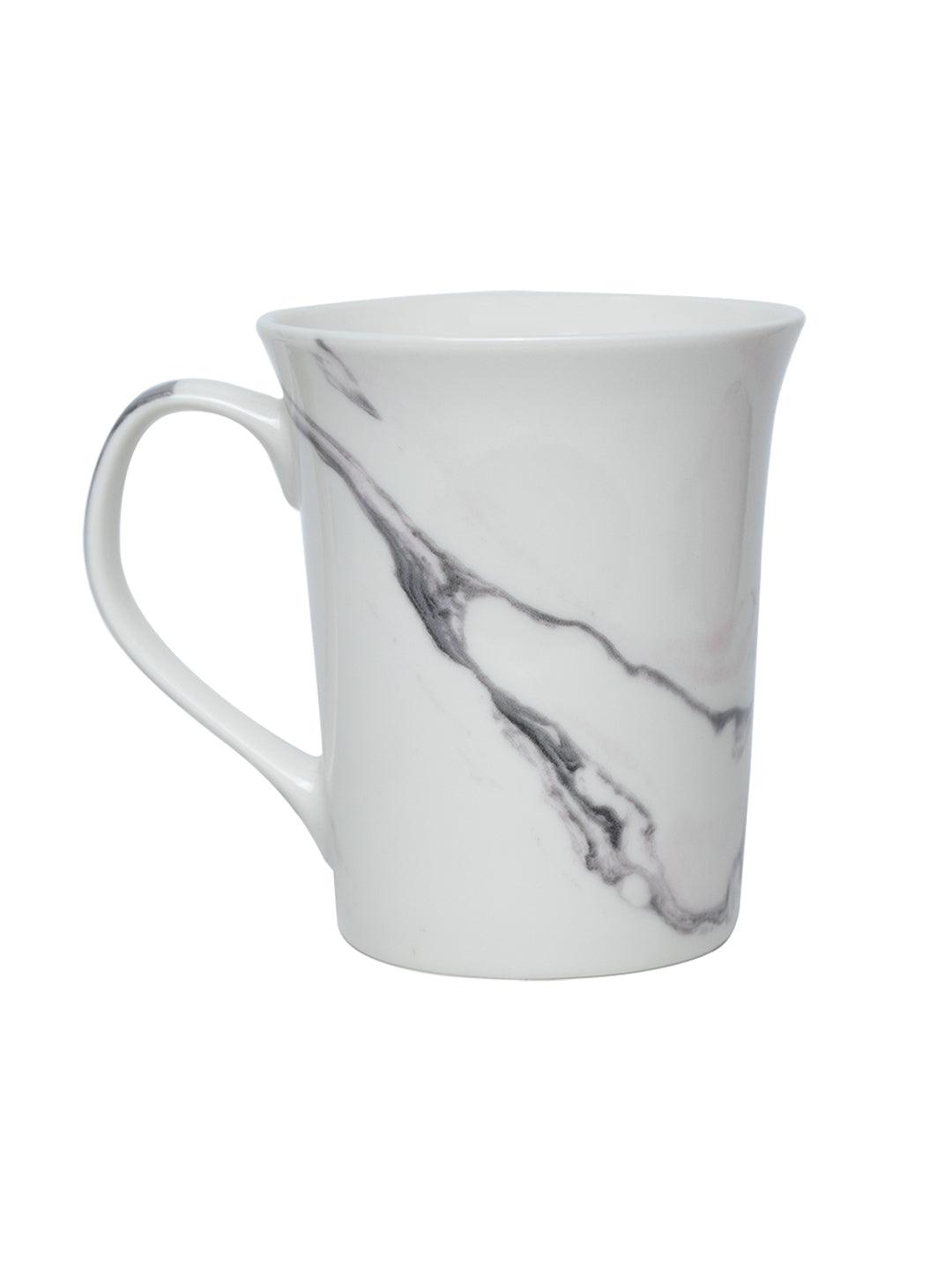 White Coffee Mug - 380 Ml, Marble Finish - MARKET 99