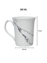 White Coffee Mug - 380 Ml, Marble Finish - MARKET 99