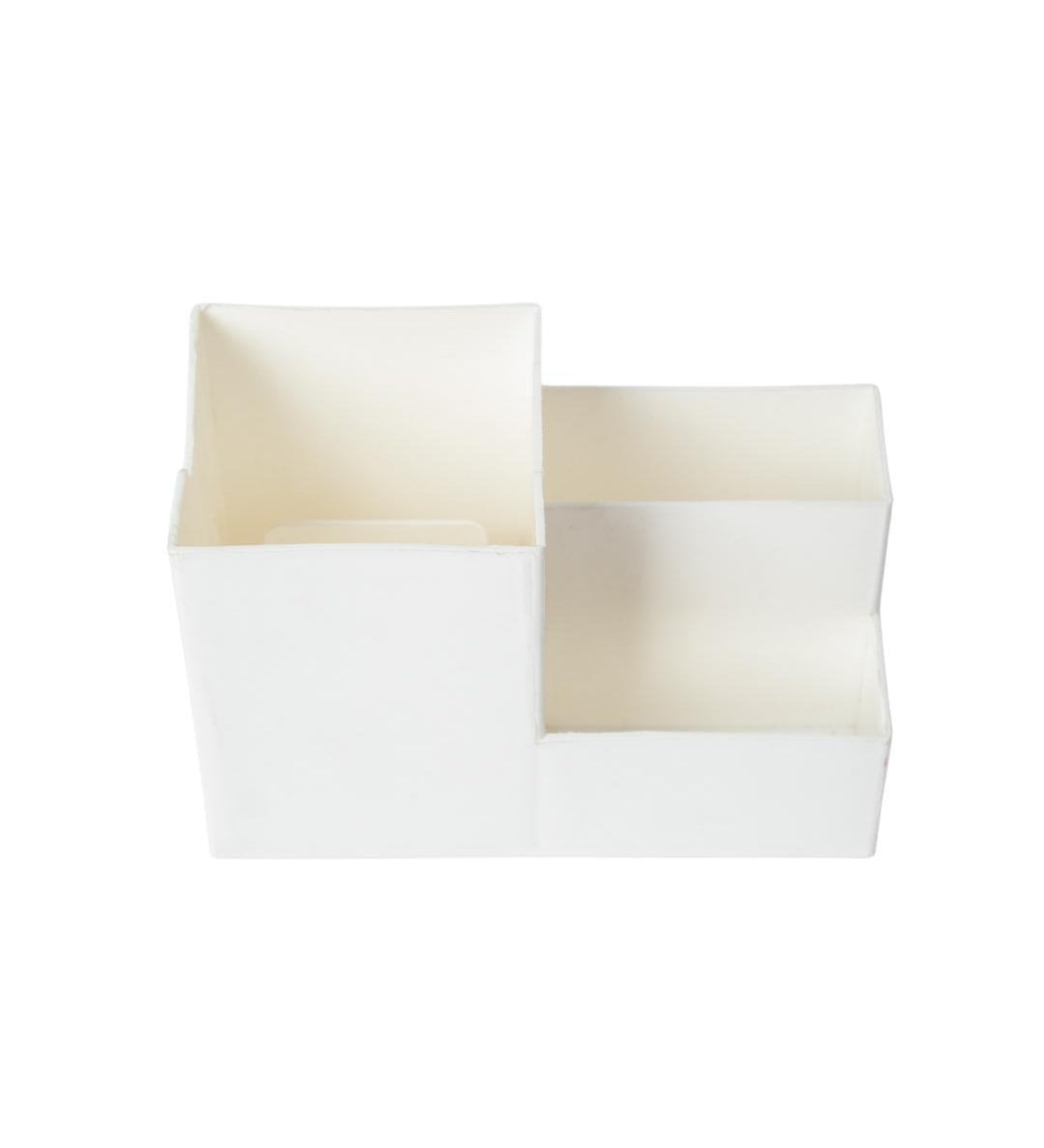 White Desk Organizer Pen Stand 3 Compartment