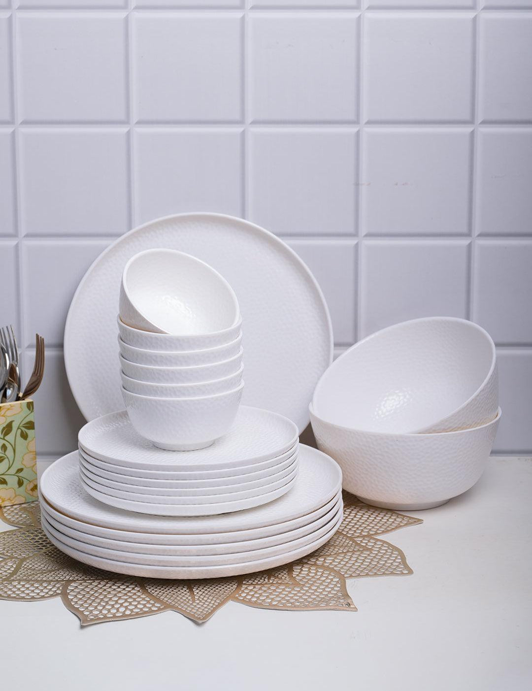 White Dinner Sets - 20 Pcs - MARKET 99