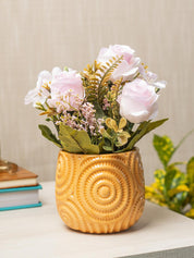 White Flower Roses With Pot - MARKET 99