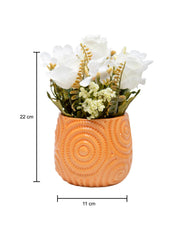 White Flower Roses With Pot - MARKET 99