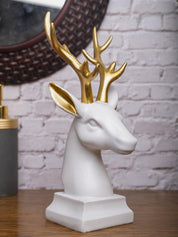 White Glossy Reindeer Head Shaped Decorative Deer - MARKET 99