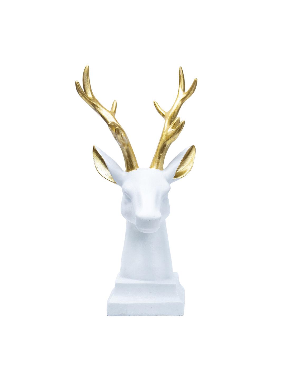 White Glossy Reindeer Head Shaped Decorative Deer - MARKET 99