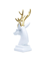 White Glossy Reindeer Head Shaped Decorative Deer - MARKET 99