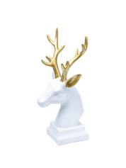 White Glossy Reindeer Head Shaped Decorative Deer - MARKET 99