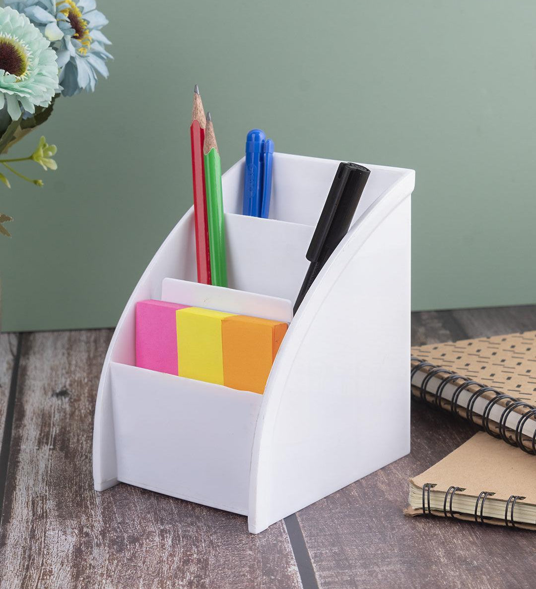 White Plastic Solid Cosmetic Organizer