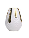 White Textured Vase with Gold Design - MARKET 99