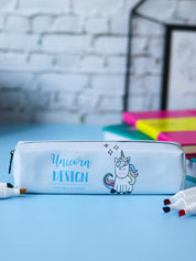 White Unicorn Cute Pencil Pouch - MARKET 99