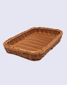 Wicker Basket, Weaved, Wooden Finish, Natural Wood Colour, Plastic - MARKET 99