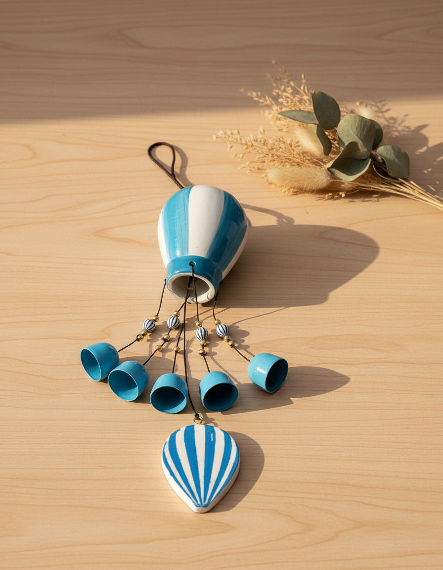 Wind Chimes, Soothing Sound, For Home & Office, Decorative Item, Blue, Iron - MARKET 99