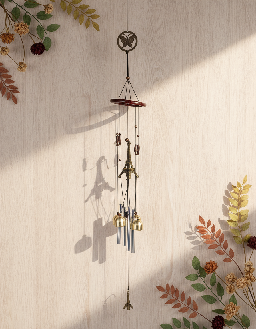 Wind Chimes, Soothing Sound, for Indoor & Outdoor Décor, Silver, Aluminium