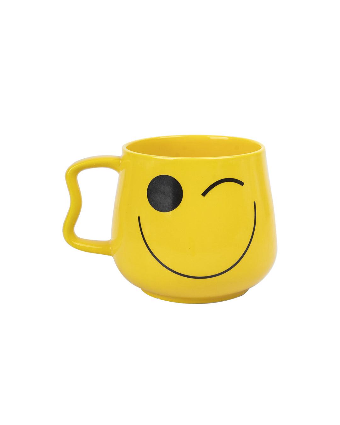 'Winking Face Emoji' Tea & Coffee Mug in Ceramic ( 530 mL, Microwave Safe) - MARKET 99