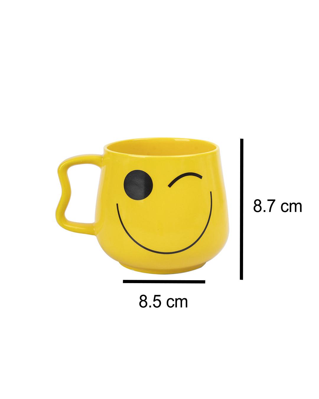 'Winking Face Emoji' Tea & Coffee Mug in Ceramic ( 530 mL, Microwave Safe) - MARKET 99