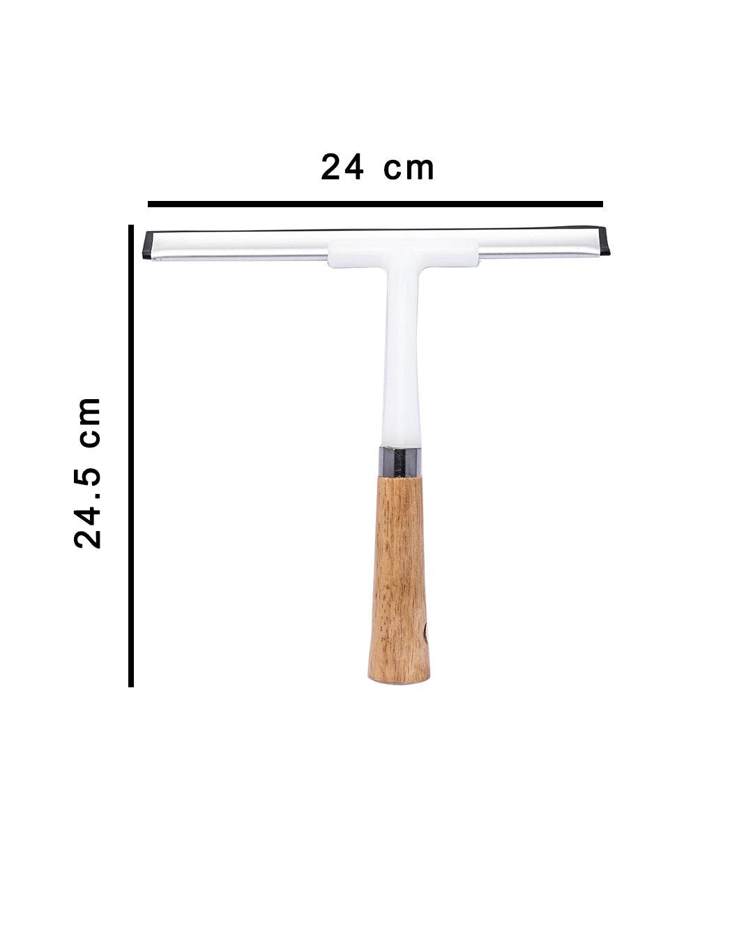 Wiper, for Cleaning Windows, Glasses & Car, Natural Wood Colour, Aluminium - MARKET 99