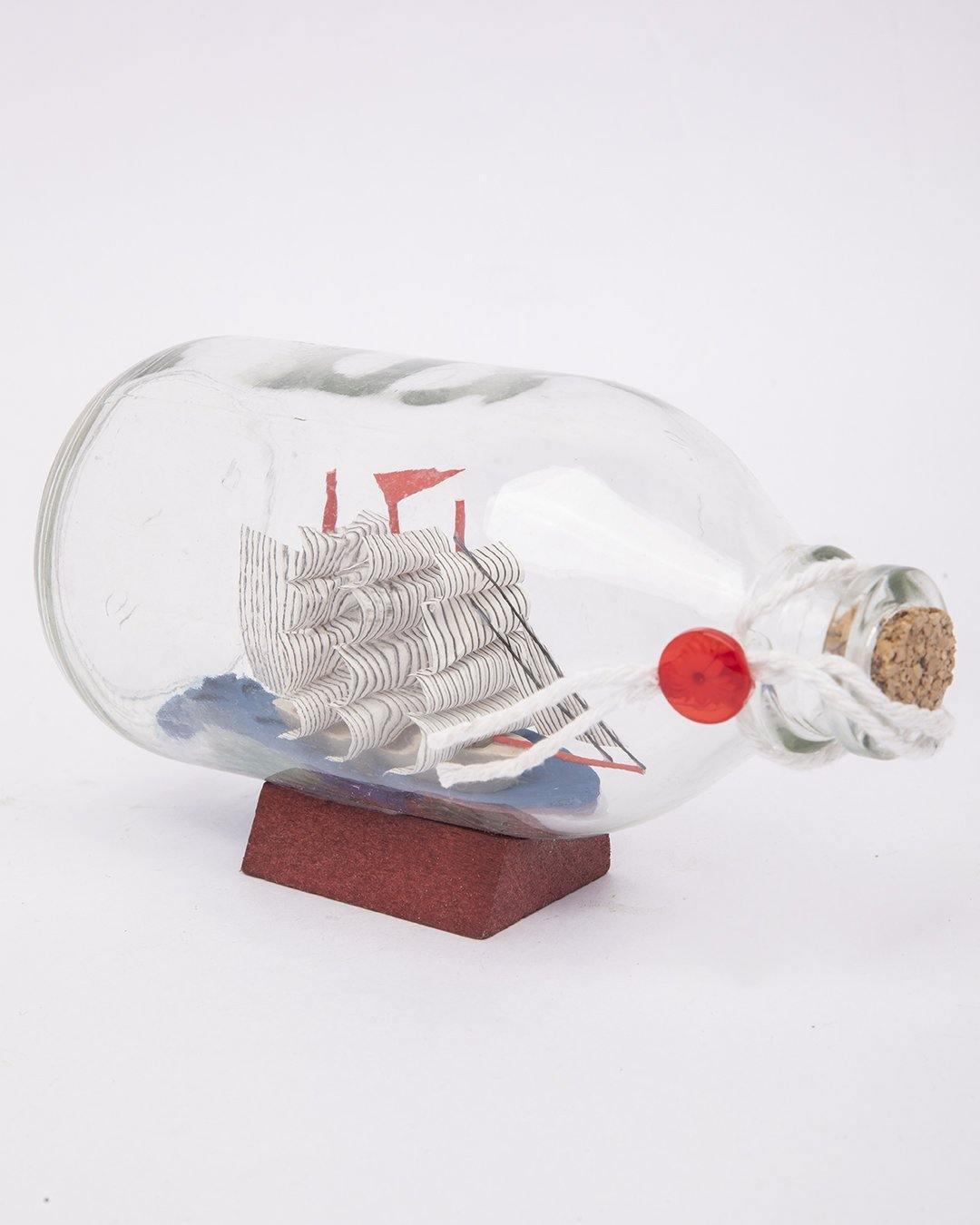 Wishing Bottle, Décor Piece, Red, Glass - MARKET 99