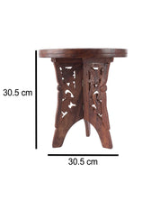 'WOOD CARVING' Handcrafts Small Coffee Table in Sheesham Wood - MARKET 99