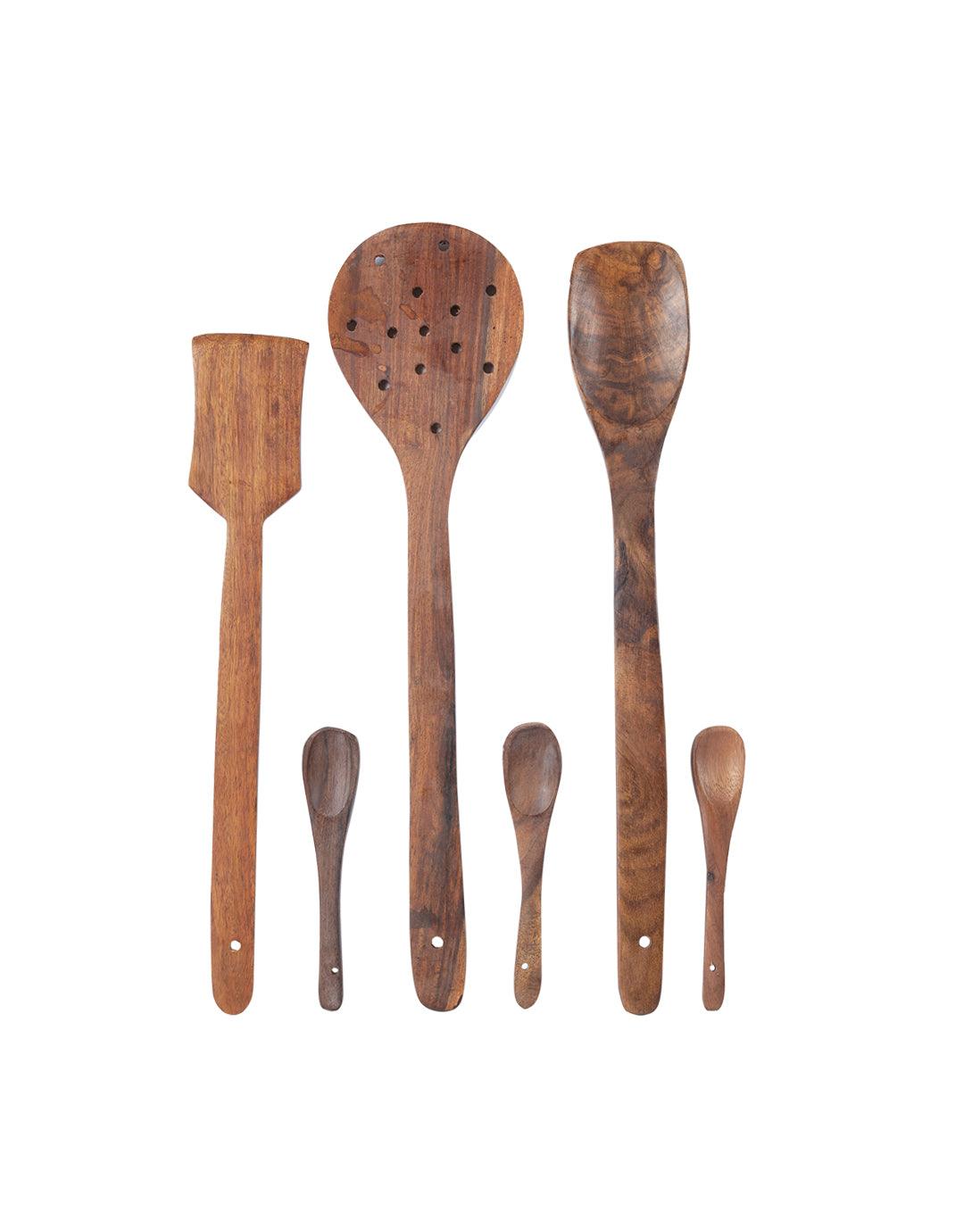 Wooden Kitchen Baking Spoons Tool Sets (Set Of 6, Matte Finish) - MARKET 99