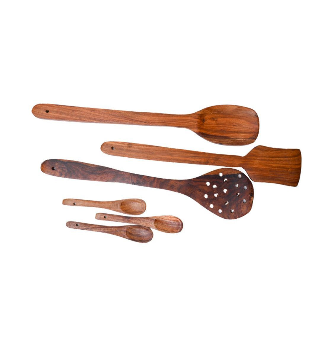 Wooden Kitchen Baking Spoons Tool Sets (Set Of 6, Matte Finish) - MARKET 99