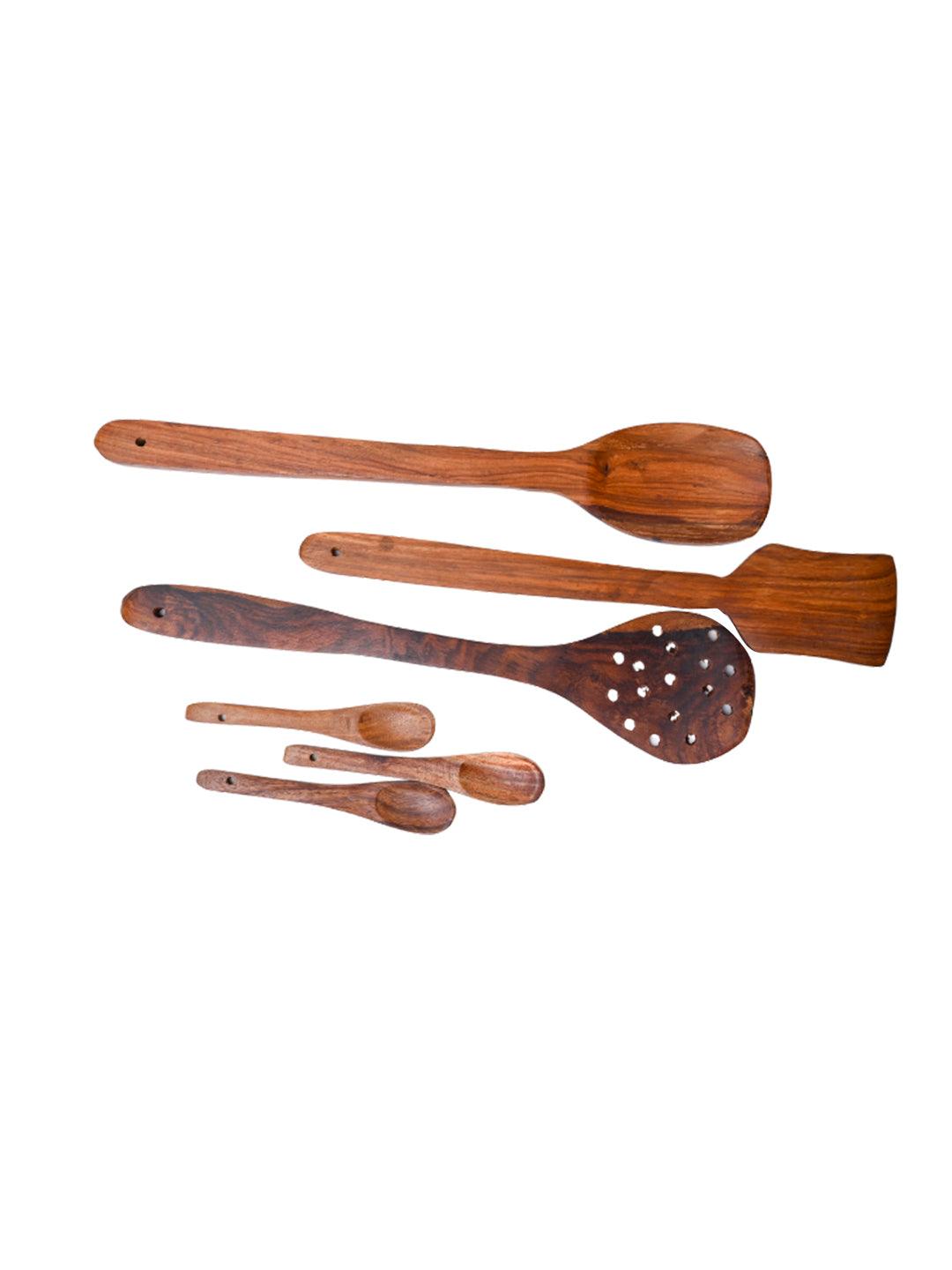 Wooden Kitchen Baking Spoons Tool Sets (Set Of 6, Matte Finish) - MARKET 99