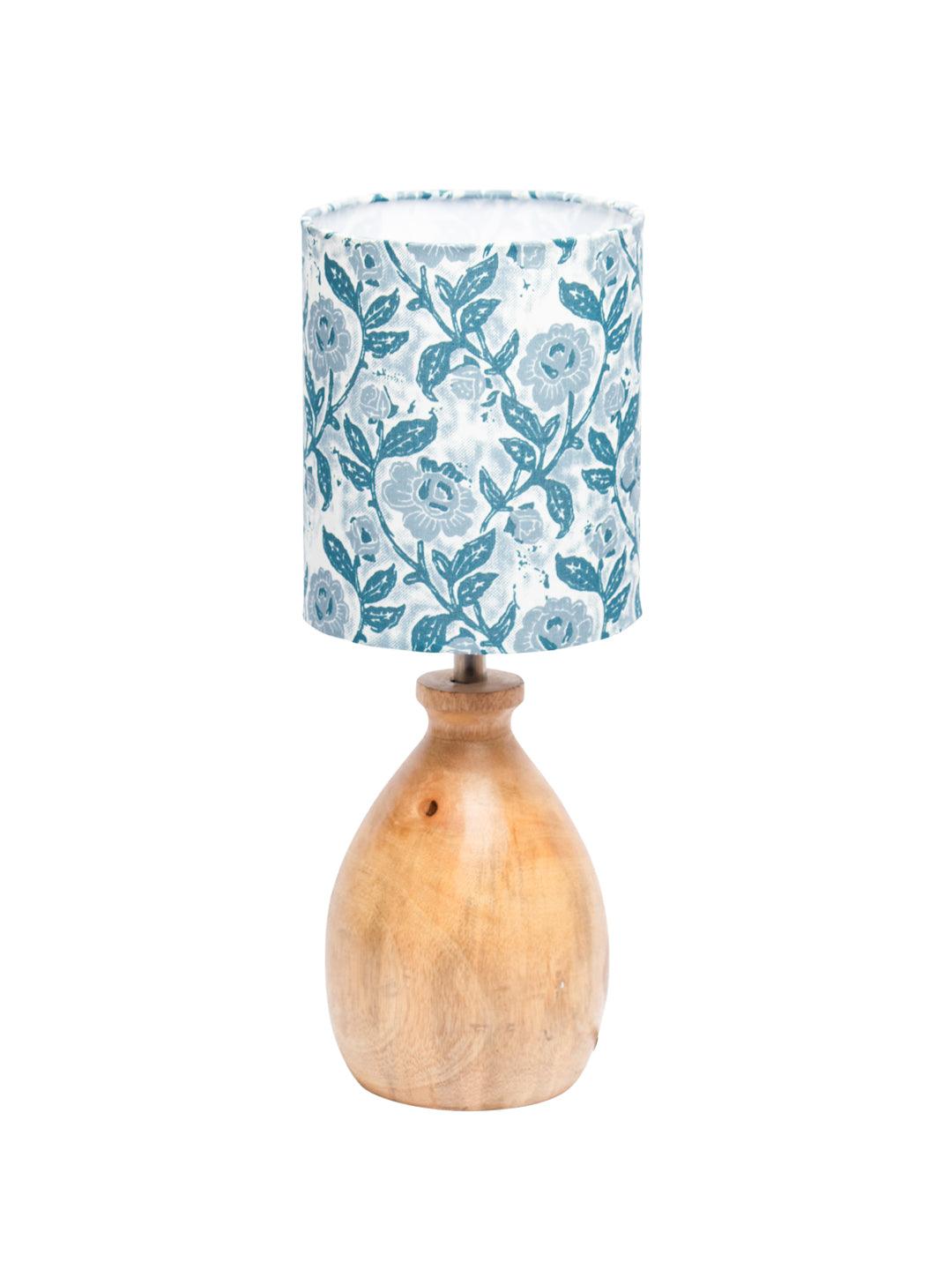 Wooden Table Lamp With Grey Shade - Grey - MARKET 99