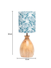 Wooden Table Lamp With Grey Shade - Grey - MARKET 99