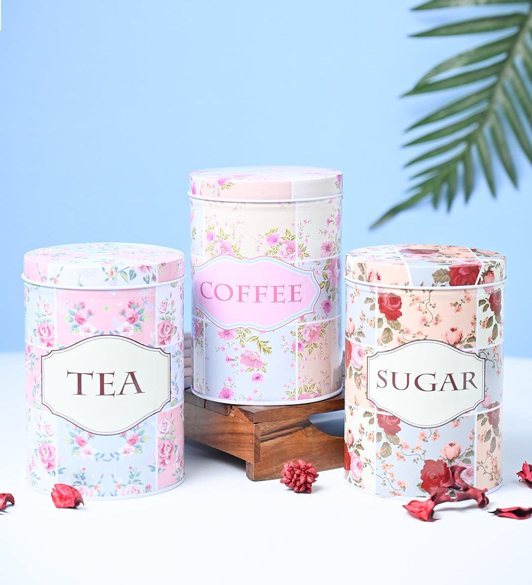 Metal Jar Set Of 3 - Multi Color, 900Ml - MARKET99