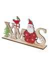 "Xmas" Standing Plaque With Standing Santa Claus - Christmas Decoration Showpiece - MARKET 99