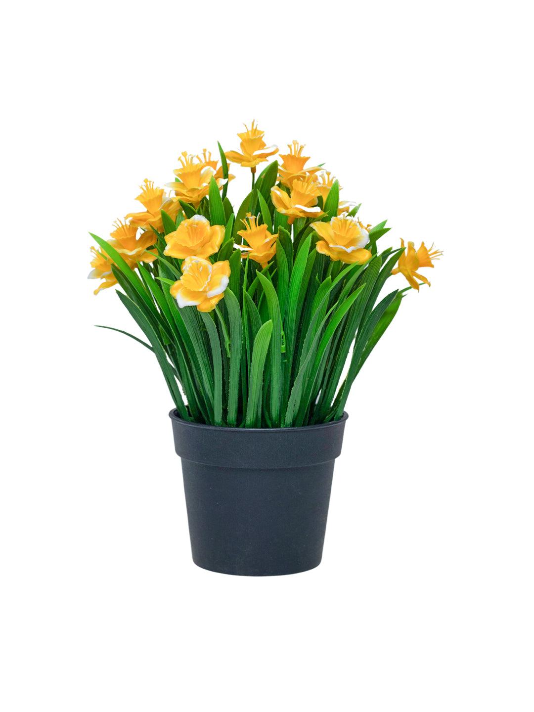 Yellow Artificial Flower With Pot - MARKET 99