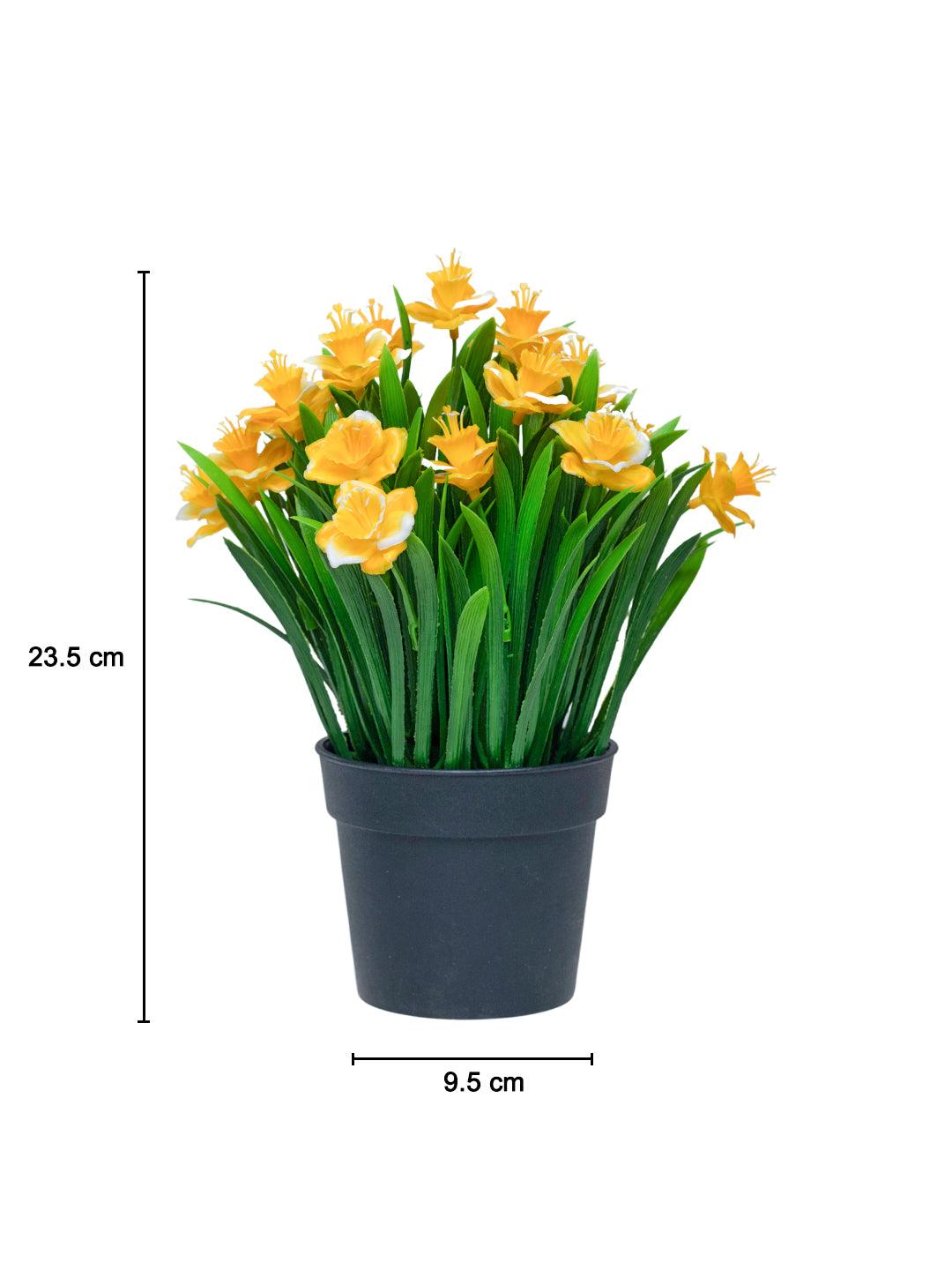 Yellow Artificial Flower With Pot - MARKET 99