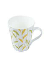 'Yellow Floral' Print Drinkware Glossy Ceramic Coffee Mugs ( Set Of 2, 320 mL)