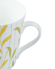 'Yellow Floral' Print Drinkware Glossy Ceramic Coffee Mugs ( Set Of 2, 320 mL)