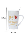 You! you are my would 'Coffee Mug With Lid and Spoon - White, 450mL - MARKET 99