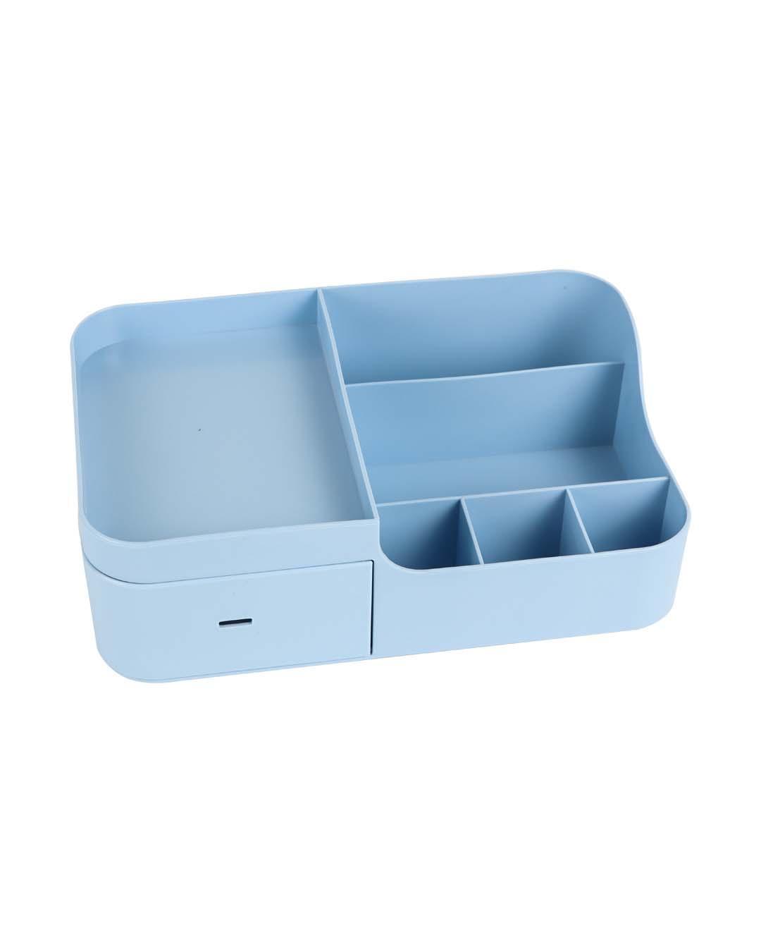 Table Organiser with Multiple Sections, Sky Blue, Plastic - MARKET99