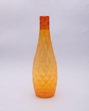 Fridge Water Bottle Set, Crystal Look, Orange Colour, Plastic, 1 L, Pack Of 3 - MARKET99