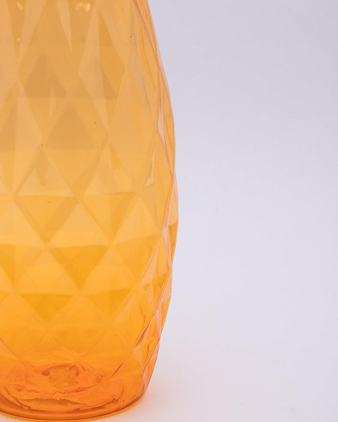 Fridge Water Bottle Set, Crystal Look, Orange Colour, Plastic, 1 L, Pack Of 3 - MARKET99