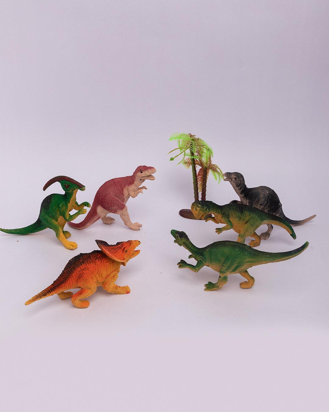Dinosaur Toys, for Kids, Multicolour, Plastic, Set of 6 - MARKET99