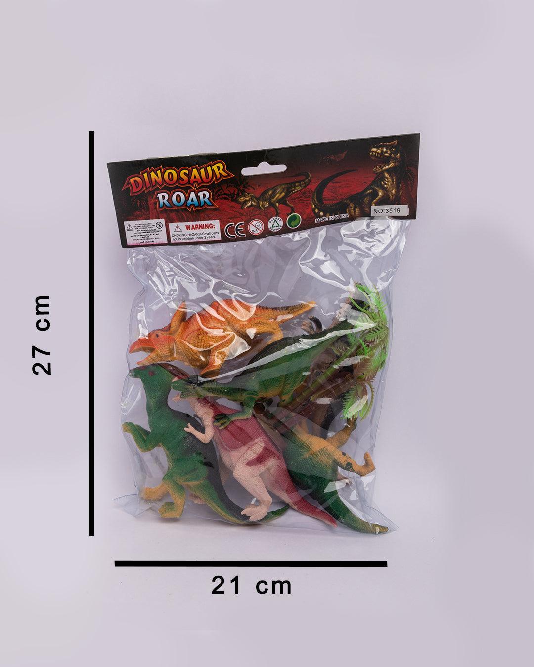 Dinosaur Toys, for Kids, Multicolour, Plastic, Set of 6 - MARKET99