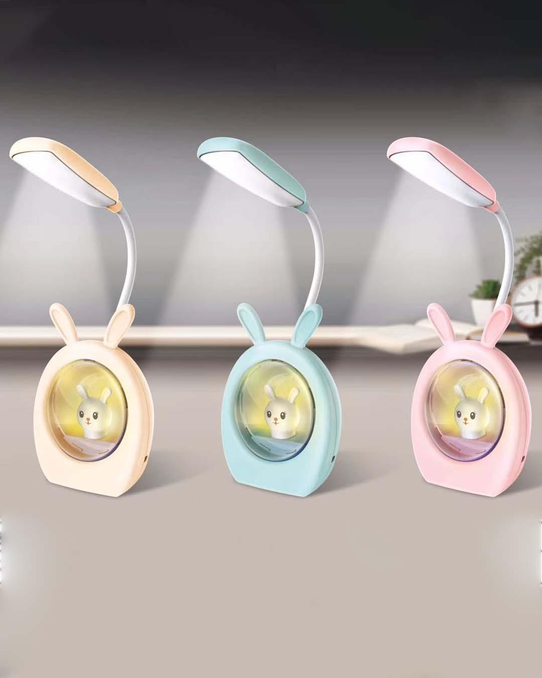 Bunny Kids Study Lamp, Peach, Plastic & Iron - MARKET99