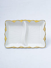 Antique Off White Ceramic Divided Serving Dish - 21 x 14 x 6CM - 3
