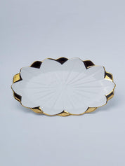 Antique Off White Ceramic Oval Serving Dish - 26 x 16 x 4CM - 4