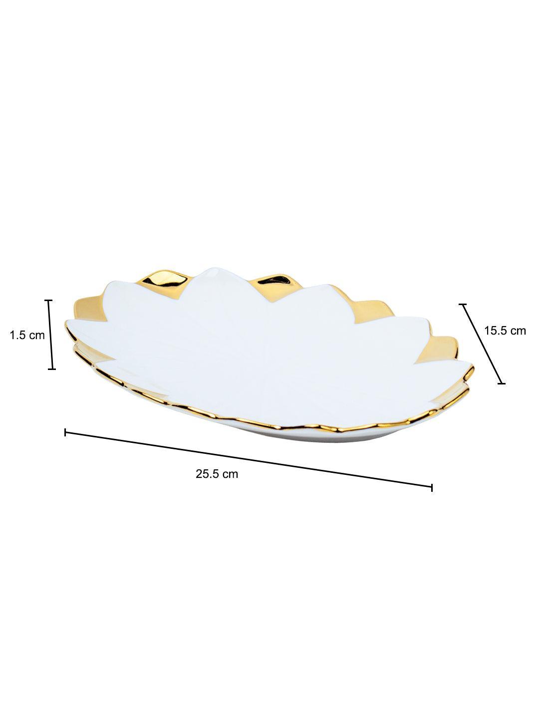 Antique Off White Ceramic Oval Serving Dish - 26 x 16 x 4CM - 5