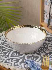 Antique Off White Ceramic Round Serving Dish - 18 x 18 x 7CM - 1