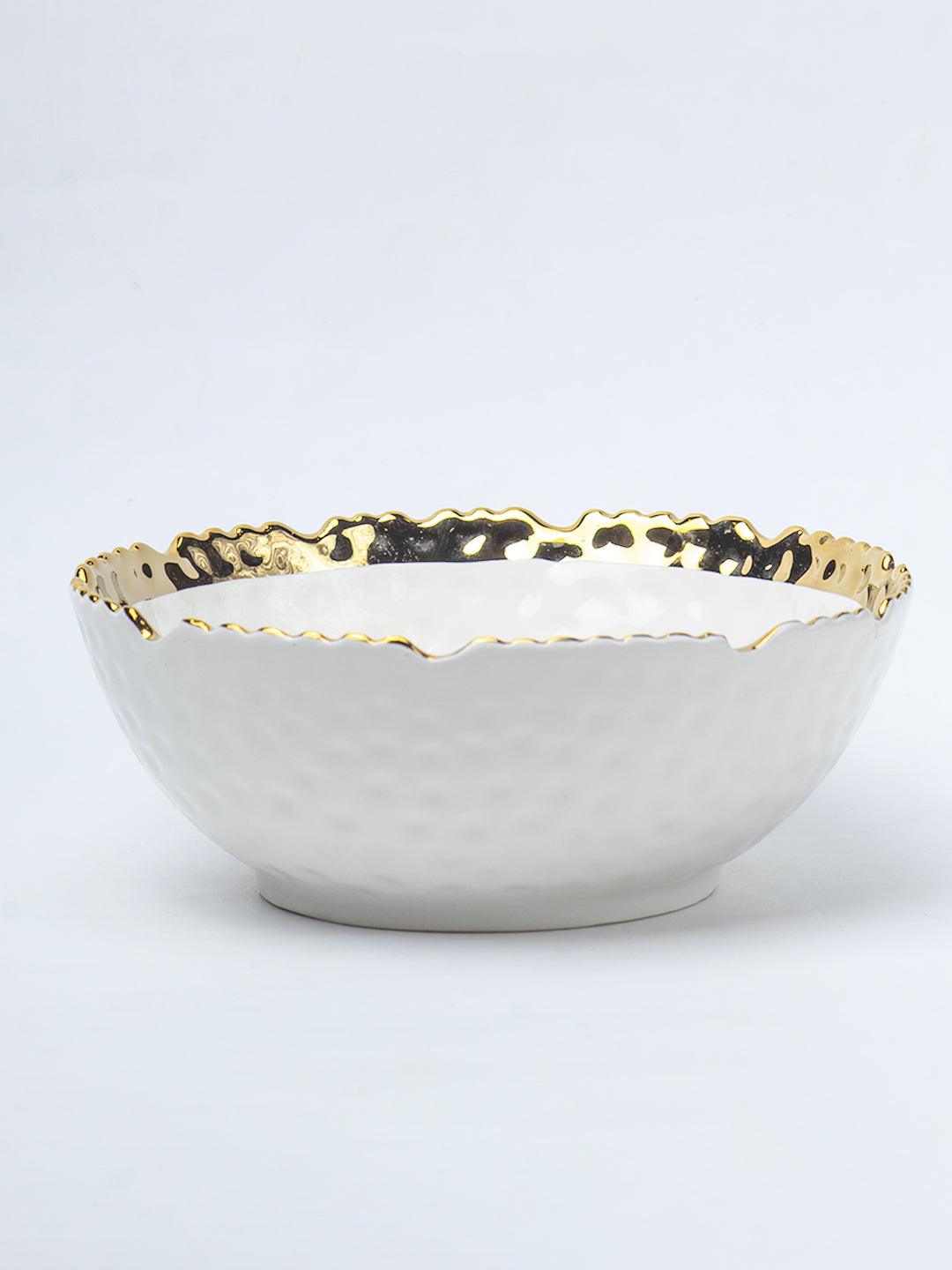 Antique Off White Ceramic Round Serving Dish - 18 x 18 x 7CM - 3