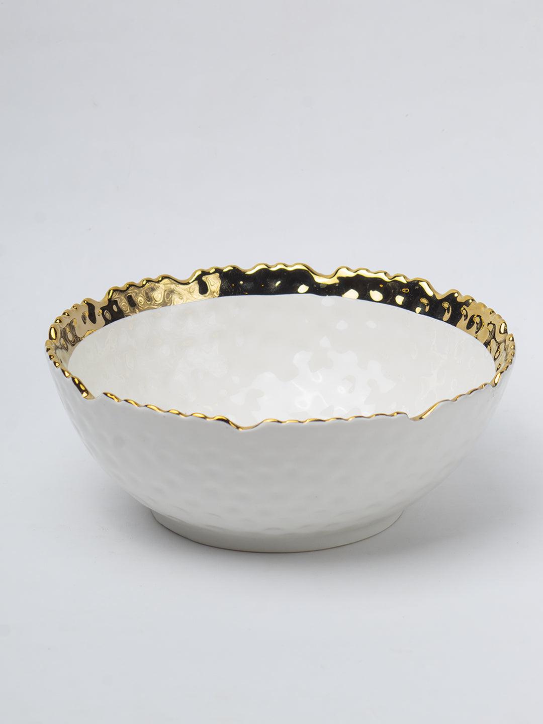 Antique Off White Ceramic Round Serving Dish - 18 x 18 x 7CM - 4