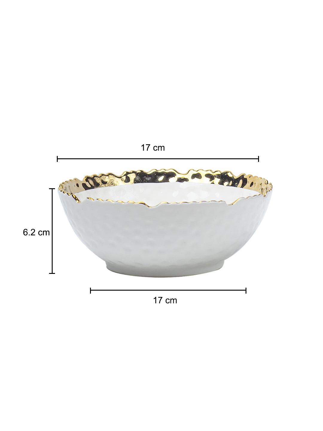 Antique Off White Ceramic Round Serving Dish - 18 x 18 x 7CM - 5