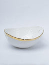 Antique Off White Ceramic Round Serving Dish ( Both Side Handle ) - 21 x 17 x 9CM - 3