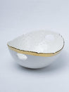 Antique Off White Ceramic Round Serving Dish ( Both Side Handle ) - 21 x 17 x 9CM - 4